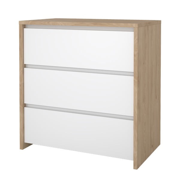 Biela/v prírodnej farbe komoda v dekore duba 80x84x48 cm Next – Tvilum-image-3