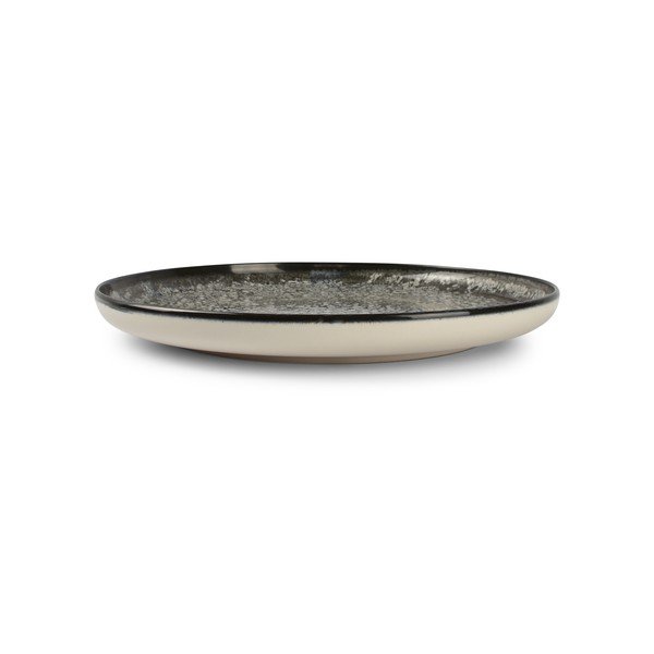 Čierny/krémovobiely kameninový tanier ø 27 cm Gravel – ONA-image-2