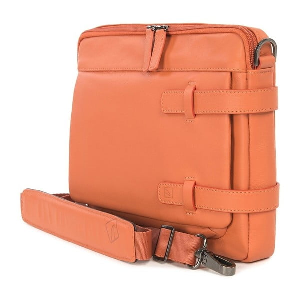 Oranžová taška s ramenným popruhom z talianskej kože Tucano Tema
