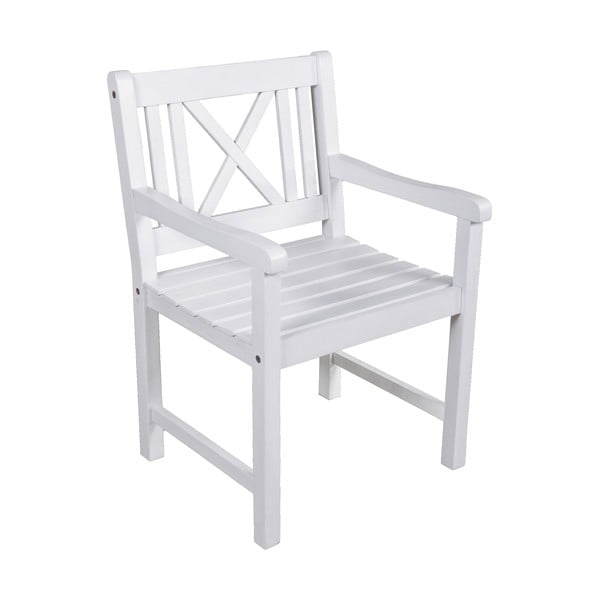 Biele drevené záhradné kreslo Malmö – Garden Pleasure
