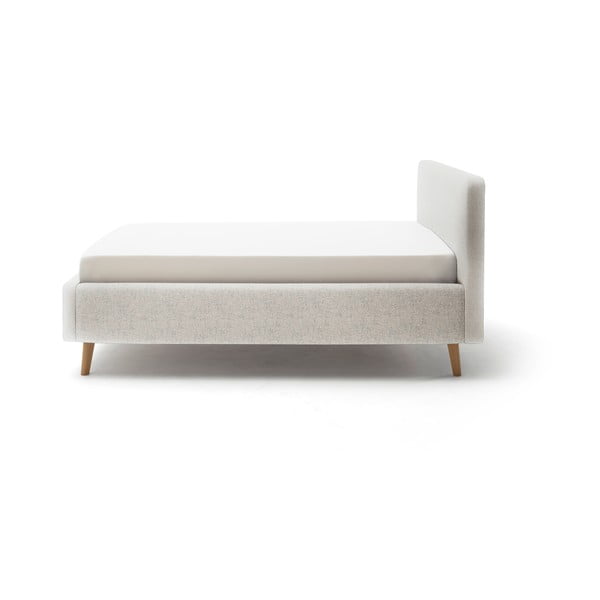 Béžová čalúnená dvojlôžková posteľ s úložným priestorom s roštom 140x200 cm Mattis – Meise Möbel-image-4