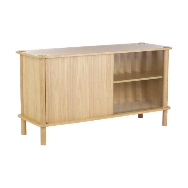 Vitrína z dubového dreva s posuvnými dverami v prírodnej farbe 135x73,5x48 cm Italic – UMAGE-image-4