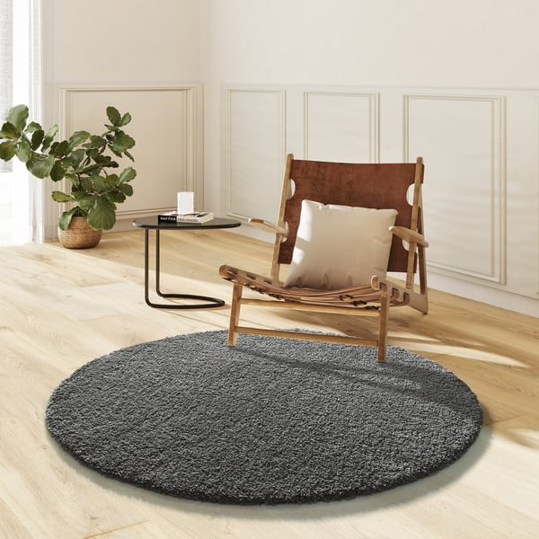 Antracitovosivý okrúhly koberec ø 130 cm Norge – Universal-image-1
