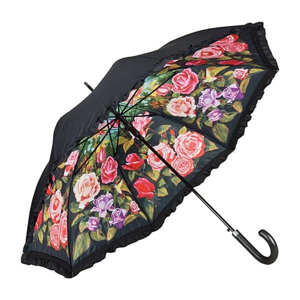 Dáždnik s rúčkou s dvojitou vrstvou Von Lilienfeld Rose Garden Double Layer, ø 100 cm