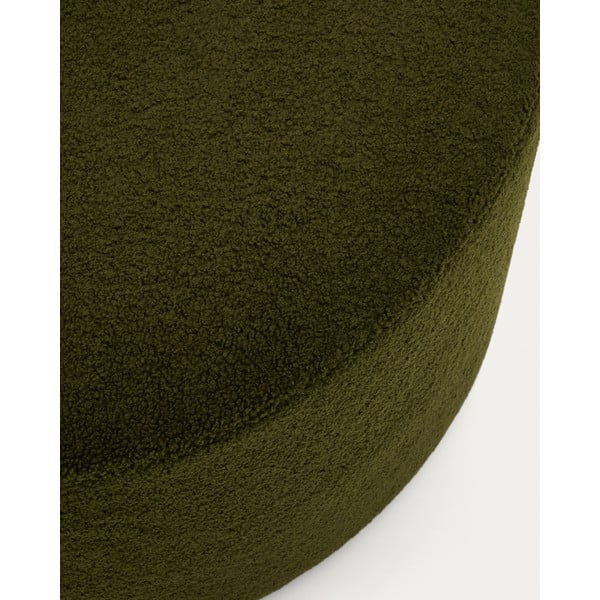 Zelený taburet z textílie buklé Kaeli – Kave Home-image-1