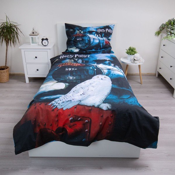 Bavlnená detská obliečka na jednolôžko 140x200 cm Harry Potter "Hogwarts Express" – Jerry Fabrics-image-1