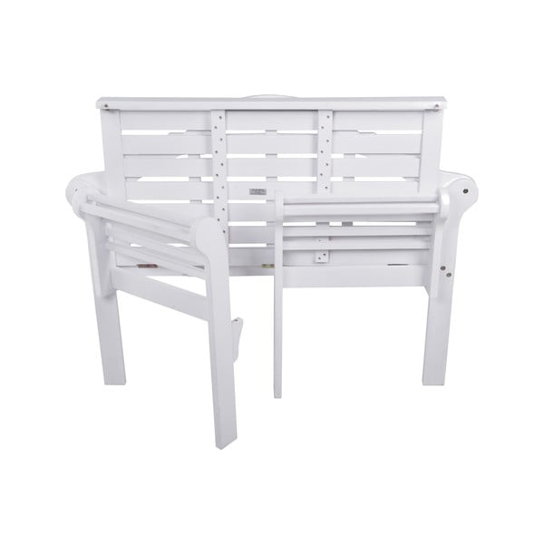 Biela drevená záhradná lavica Pattaya – Garden Pleasure-image-2