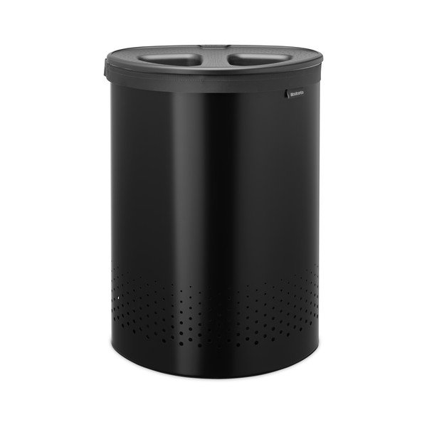 Matne čierny kovový kôš na bielizeň 55 l Selector – Brabantia