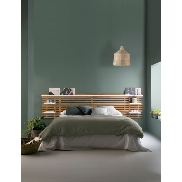 Biele/prírodné čelo postele z borovicového dreva 240x62 cm Nidra - Marckeric-image-1