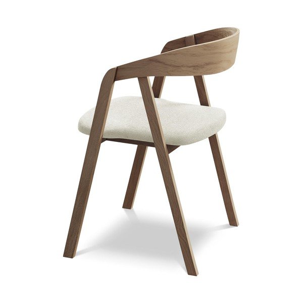 Krémové jedálenské kreslo z masívneho dreva Erika – Makamii-image-3