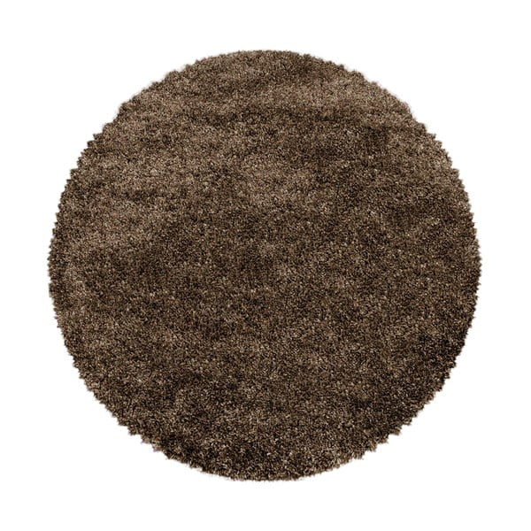 Tmavohnedý okrúhly koberec ø 120 cm Fluffy – Ayyildiz Carpets