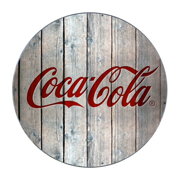Sklenená podložka pod hrniec Wenko Coca-Cola Wood, ø 20 cm