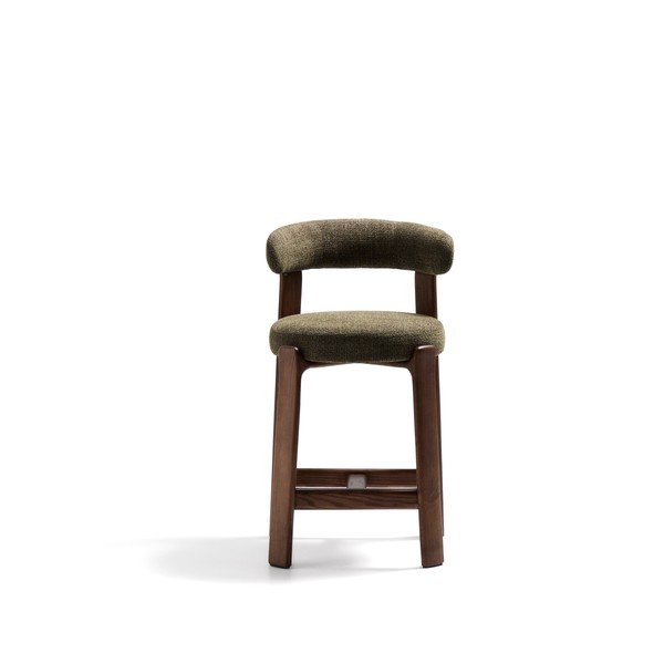 Zelená/v tmavo prírodnej farbe barová stolička z jaseňového dreva (výška sedadla 65 cm) Granite – Kave Home-image-2