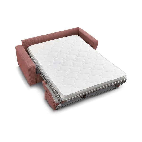 Ružová menčestrová rozkladacia pohovka 195 cm Monaco – Bobochic Paris-image-4