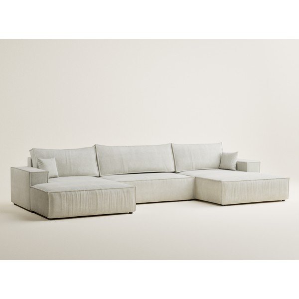 Krémová ženilková rozkladacia/s úložným priestorom rohová pohovka (do tvaru "U") Kyoto – Maison de Rêve-image-2