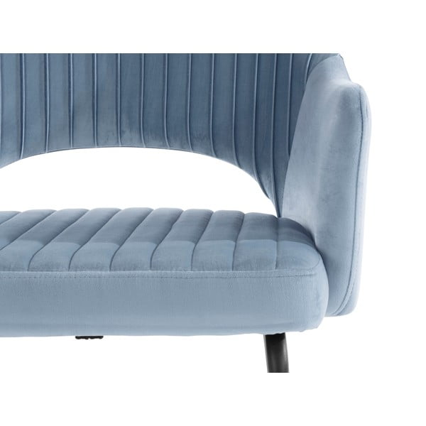 Svetlomodré zamatové jedálenské stoličky v súprave 2 ks Britney - Støraa-image-1