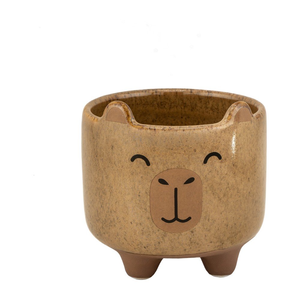 E-shop Kameninový ručne maľovaný obal na kvetináč ø 7,5 cm Mojave Capybara – Sass & Belle