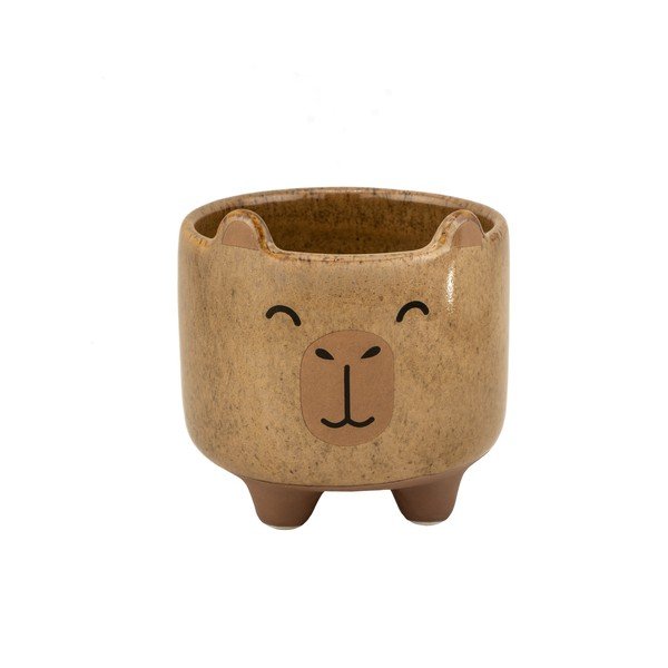 Kameninový ručne maľovaný obal na kvetináč ø 7,5 cm Mojave Capybara – Sass & Belle