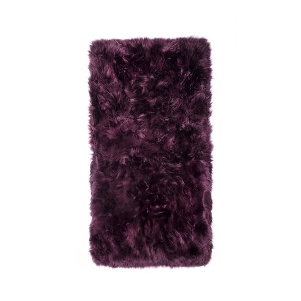 Tmavovínový koberec z ovčej kožušiny Royal Dream Zealand, 140 × 70 cm