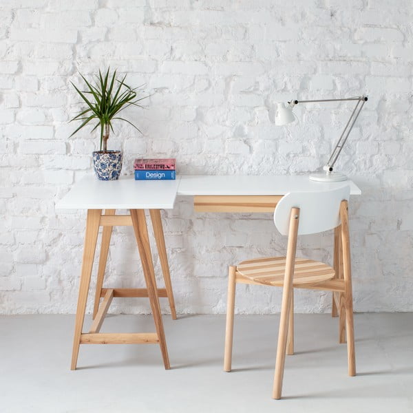 Pracovný stôl s bielou doskou 85x115 cm Luka - Ragaba-image-1