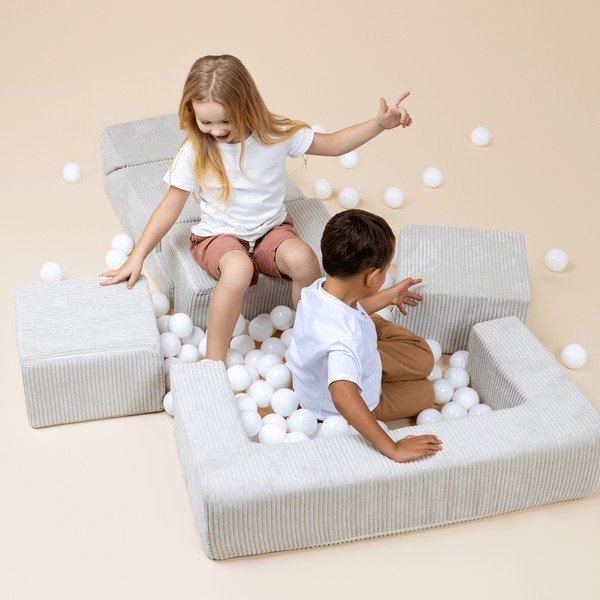 Tyrkysovomodré menčestrové penové ihrisko 100x35x40 cm Montessori – Meowbaby-image-1