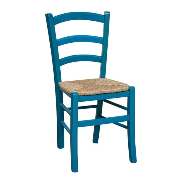 Modrá stolička z bukového dreva Alis