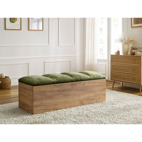 Lavica v zelenej a prírodnej farbe Kumo - Bobochic Paris-image-1