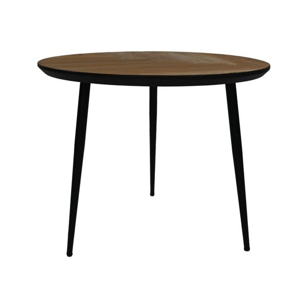 Čierny okrúhly konferenčný stolík z dubového dreva ø 60 cm Fishbone - HSM collection-image-2