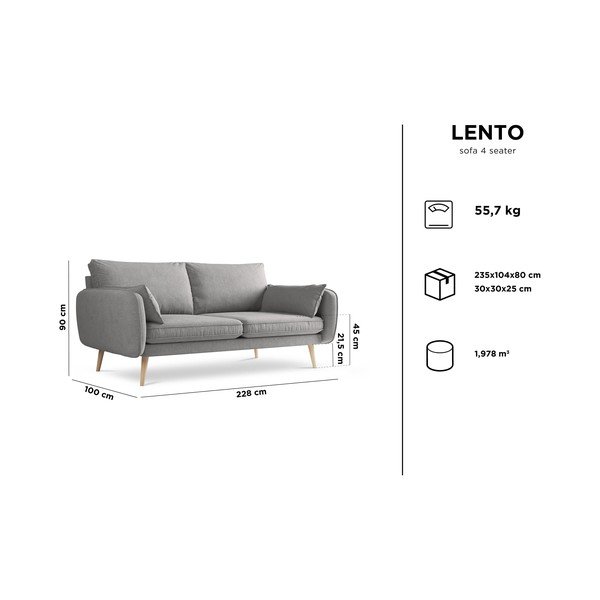 Béžová pohovka Kooko Home Lento, 228 cm-image-4