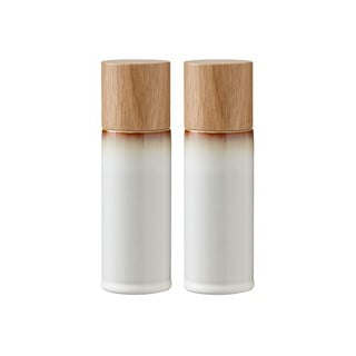 Súprava 2 krémovobielych kameninových mlynčekov na soľ a korenie Bitz Basics Cream