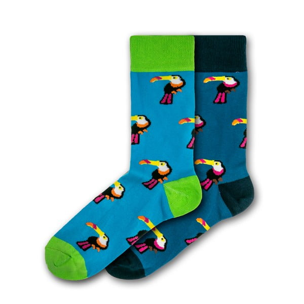 Sada 2 párov farebných ponožiek Funky Steps Toucans, veľkosť 41 - 45