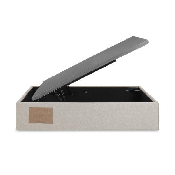 Béžová čalúnená jednolôžková posteľ s úložným priestorom 90x190 cm Matters – Kave Home-image-2