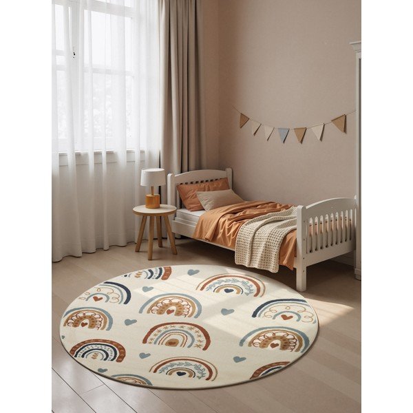 Krémovobiely detský koberec ø160 cm Bowie – Hanse Home-image-2