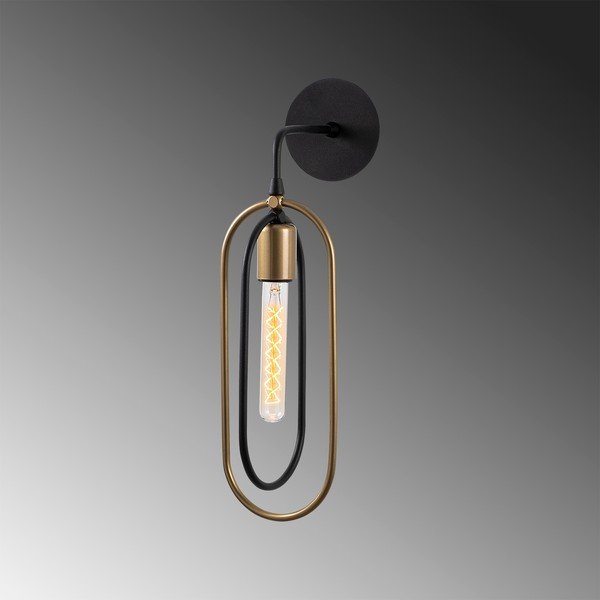 Nástenné svietidlo v čierno-zlatej farbe Cerco – Opviq lights-image-3
