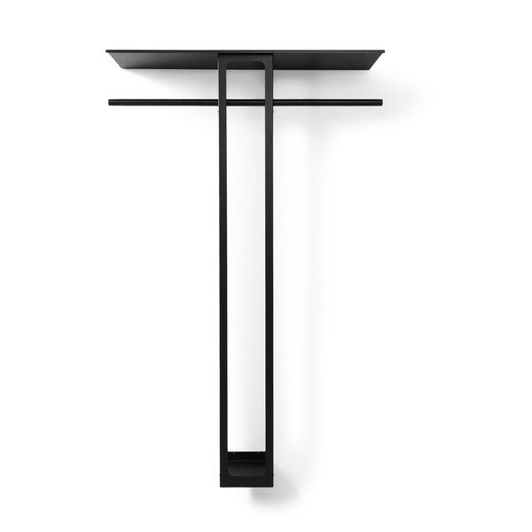 Čierny oceľový nástenný vešiak s poličkou 100 cm Luno Large – Spinder Design-image-2