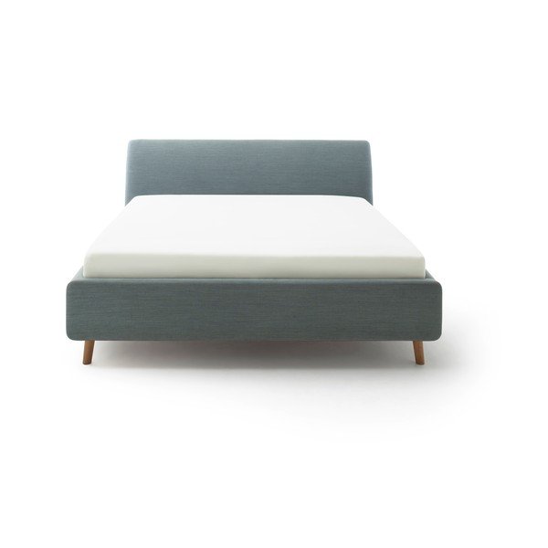 Zelená/modrá čalúnená dvojlôžková posteľ s úložným priestorom s roštom 160x200 cm Mila – Meise Möbel-image-3