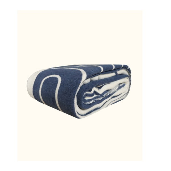 Bielo-tmavomodrá prikrývka na jednolôžko 150x200 cm Twin - Oyo Concept-image-2