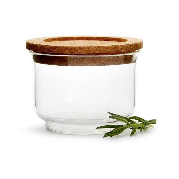 Sklenená dóza Sagaform Nature, výška 8,6 cm