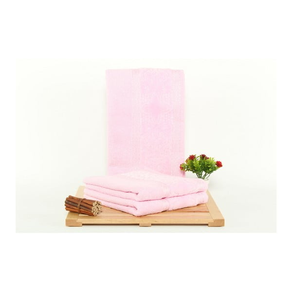 Sada 3 ružových uterákov Sehzade, 50 × 90 cm