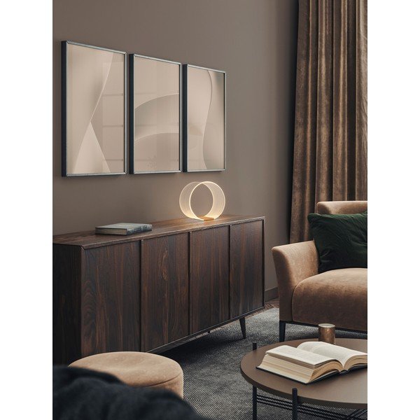 Hliníková LED stolová lampa so stmievačom v zlatej farbe s tienidlom z akrylového skla (výška  28 cm) Valentin – Nova Luce-image-1