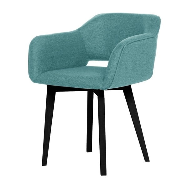 Svetlomodrá jedálenská stolička s čiernymi nohami My Pop Design Oldenburg