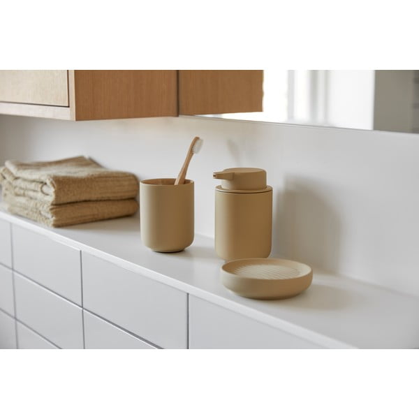 Béžový kameninový téglik na zubné kefky Zone Ume-image-3