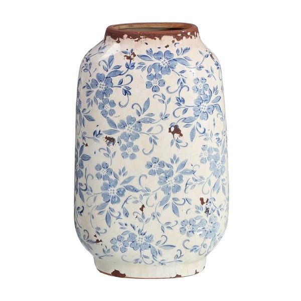 Modro-biela keramický váza Flowers