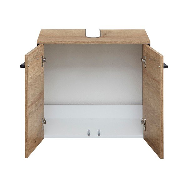 Závesná skrinka pod umývadlo v dekore duba v prírodnej farbe 53x60 cm Quickset 395 – Pelipal-image-3