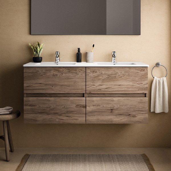 Závesná skrinka pod umývadlo v dekore orecha v prírodnej farbe 120x55 cm Eurovit+ – Ideal Standard-image-1