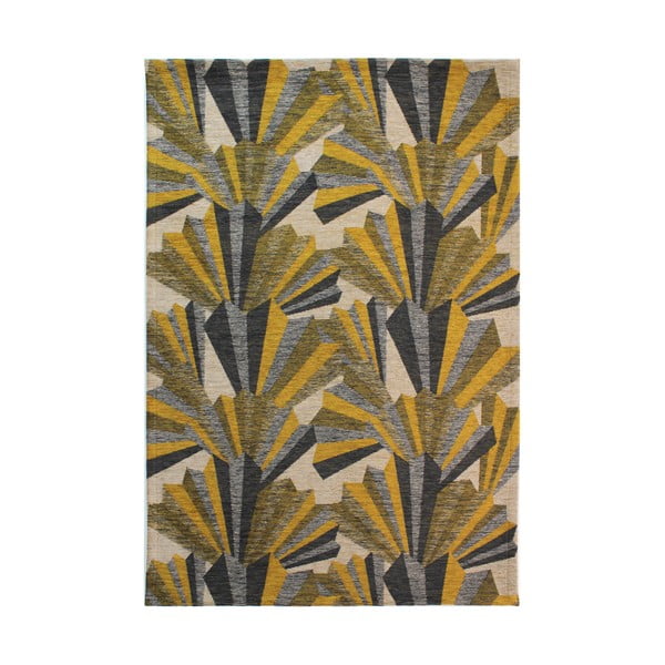 Žlto-sivý ručne tkaný koberec Flair Rugs Fanfare, 200 × 290 cm