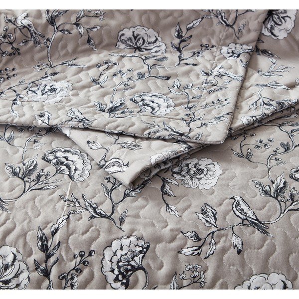 Hnedá prikrývka z mikroperkálu s dvoma obliečkami na vankúš Sleeptime Classic Flower, 180 x 250 cm-image-3