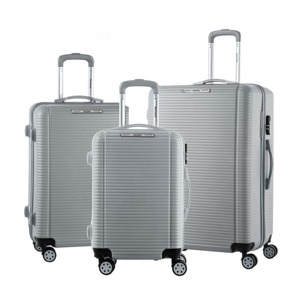 Sada 3 sivých cestovných kufrov na kolieskách Murano Vivienne