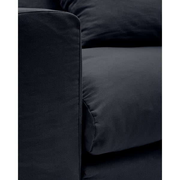 Antracitová ľanová pohovka 340 cm Nora – Kave Home-image-4