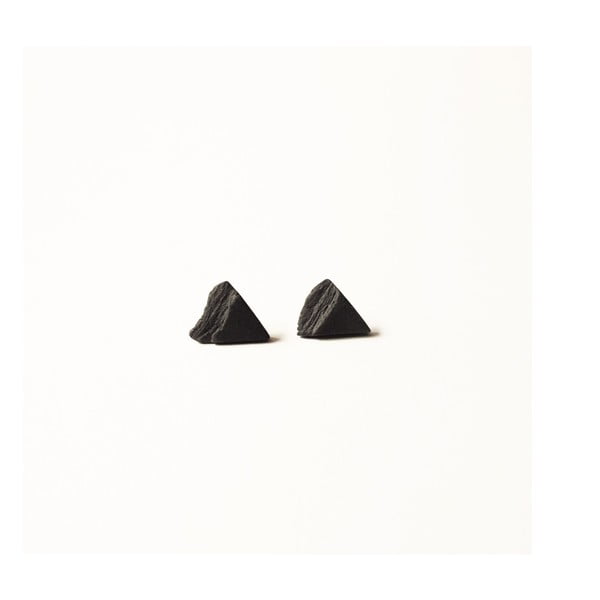 Čierne  porcelánové náušnice dsnú Triangles